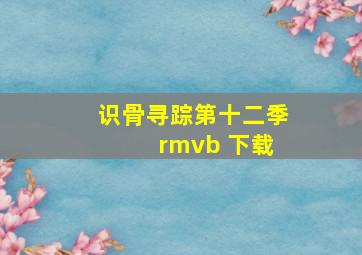 识骨寻踪第十二季 rmvb 下载